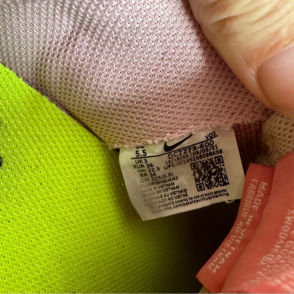 Nike Womens Air Force 1 Crater Flyknit Pink Glaze Pink Salt DC7273-600 Wmns 5.5 - Picture 9 of 9